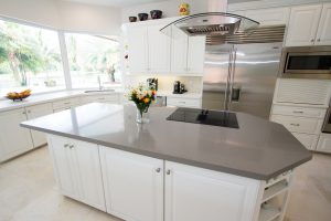 Dark granite countertops installed in a Fort Lauderdale kitchen