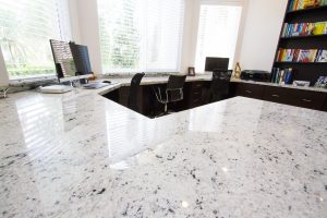 Granite countertops installed in a Lake Worth home office